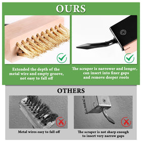 Muderek Crack Weeder Tool operates between patio stones for easy maintenance.