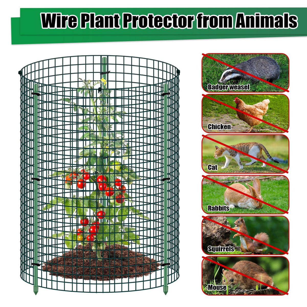 MUDEREK dual secure system with U-stake and support for garden protection