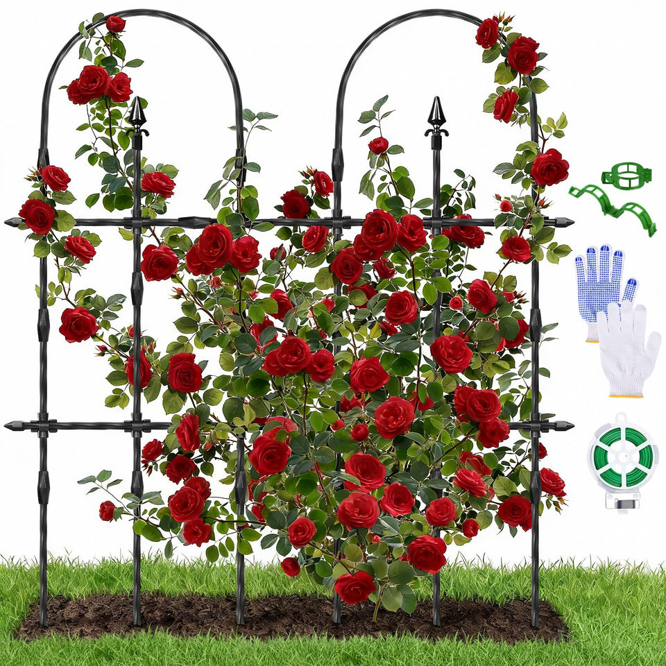Muderek garden trellis arch outdoors provides sturdy support for climbing plants.