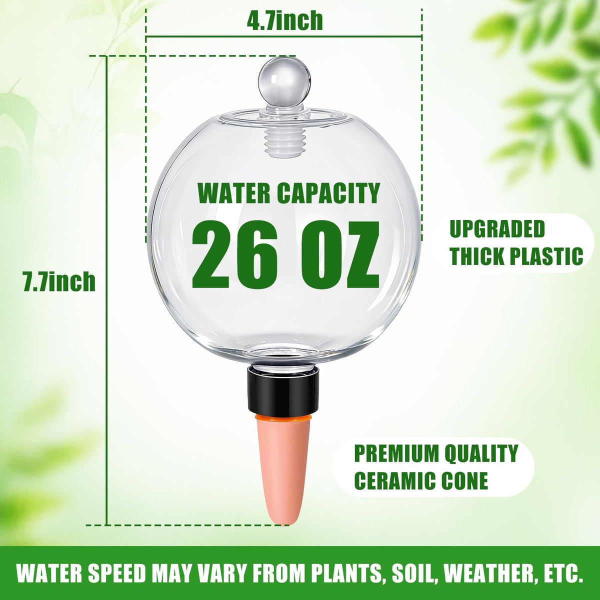 MUDEREK globe shows visible water level for easy monitoring.