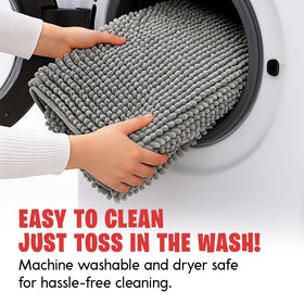 MudGuard Mat anti-slip TPE backing keeps the mat in place on tile floors.