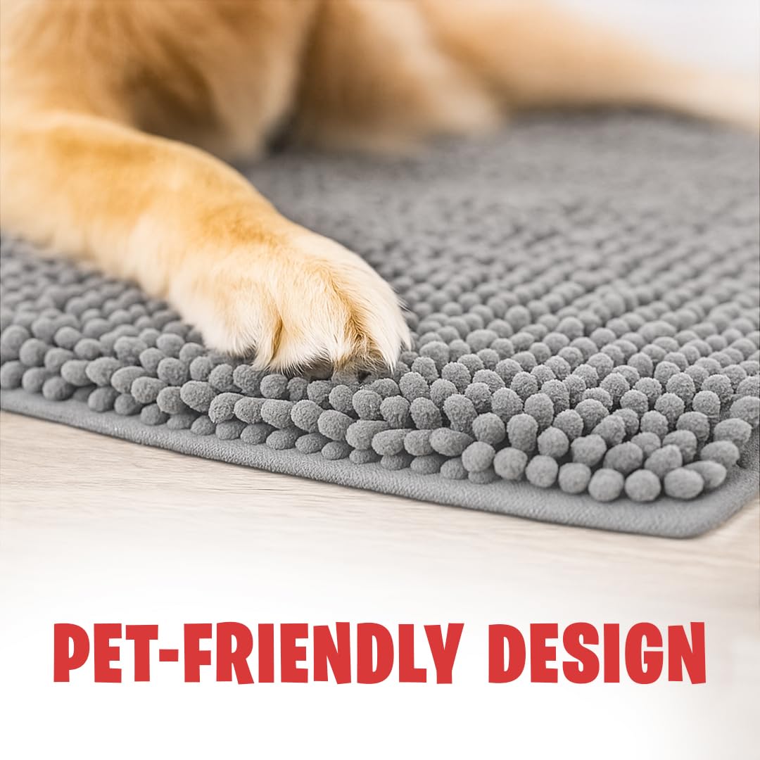 MudGuard Mat placed at the entryway keeping paws dry before stepping inside