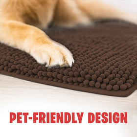 MudGuard Mat anti-slip backing keeps it in place on tile floors for safety.