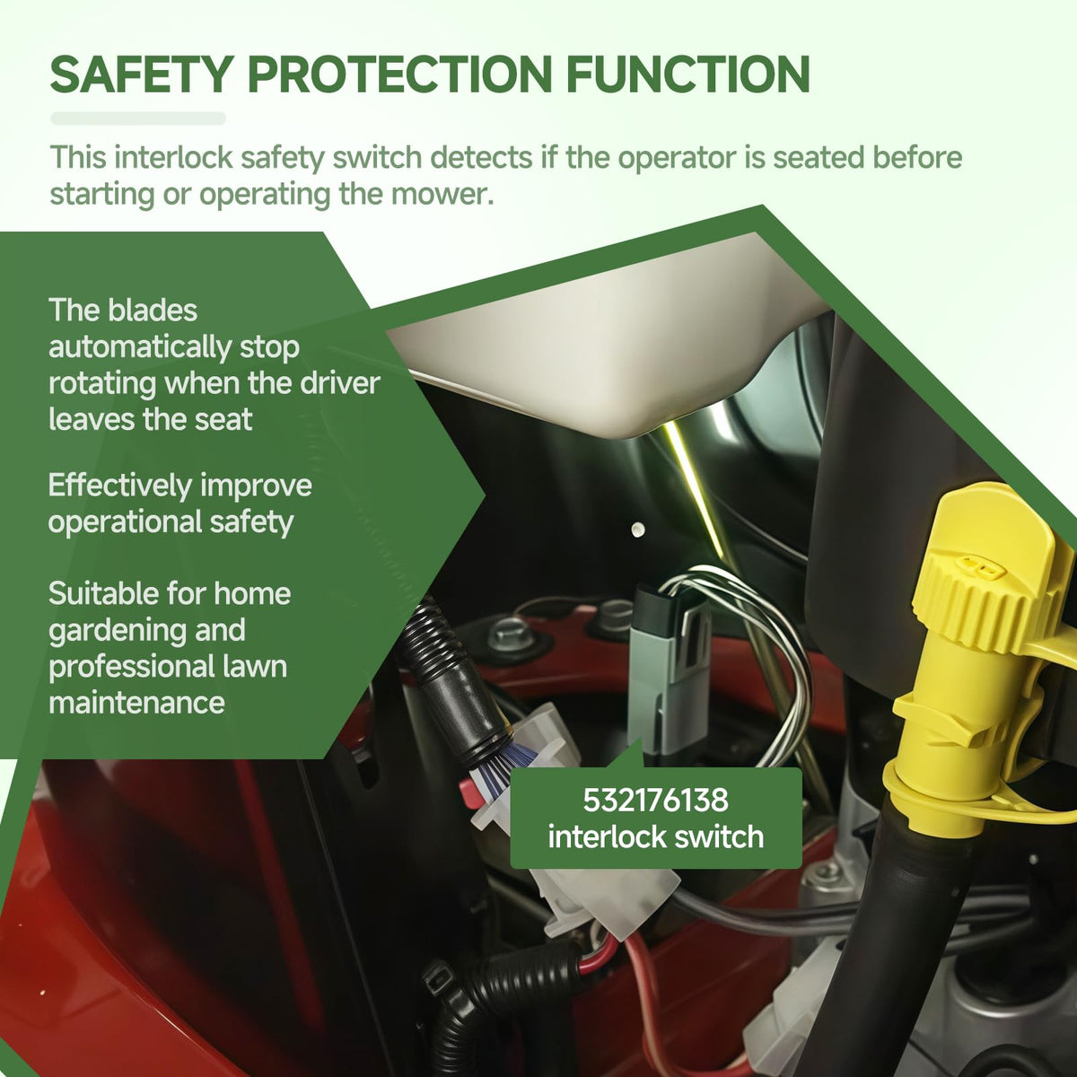 MUGLFPT replacement interlock assembly under hood for compatibility.