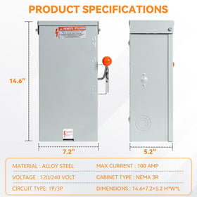 MUJURUR 100A transfer switch lever-action for reliable manual switching
