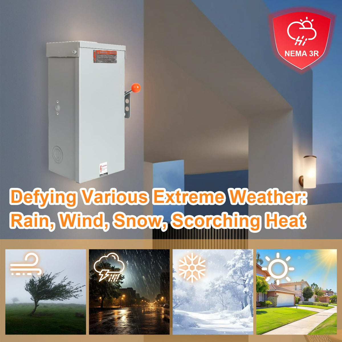 MUJURUR 100A transfer switch outdoor installation enables resilient home power protection