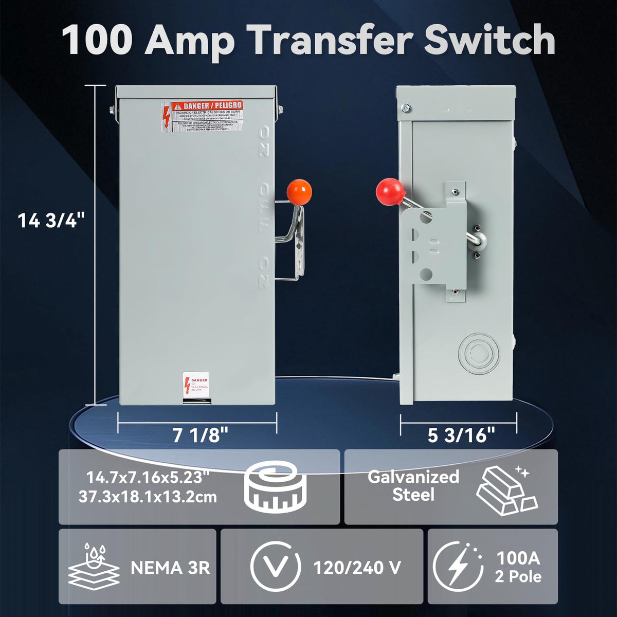 MUJURUR 100A transfer switch weatherproof enclosure withstands harsh conditions.