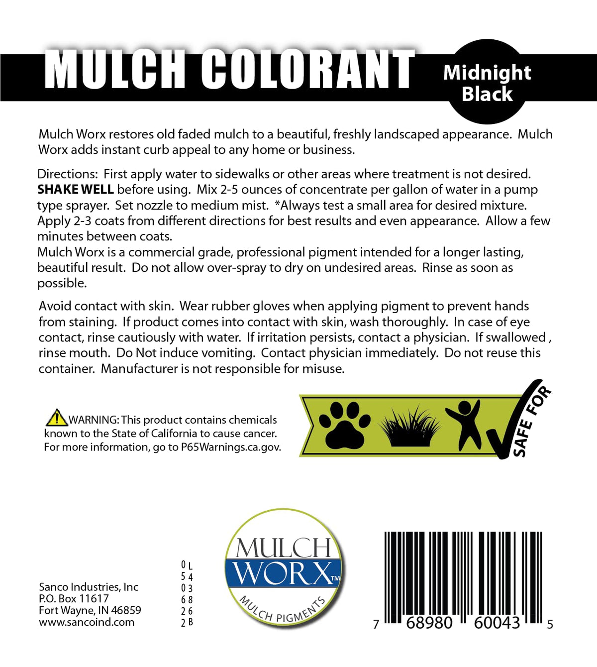 Mulch Worx midnight black finish showing rich, uniform color.