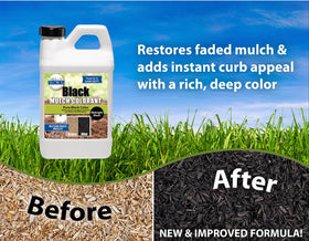Mulch Worx black color concentrate being mixed with water for even shade.