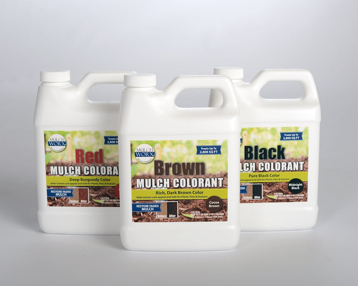 Backyard landscape refreshed with Mulch Worx brown mulch color