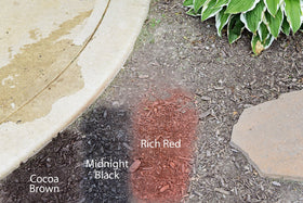 Rich brown depth on faded mulch with Mulch Worx color concentrate