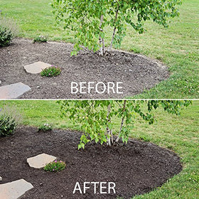 Spray nozzle delivering even Mulch Worx color on mulch
