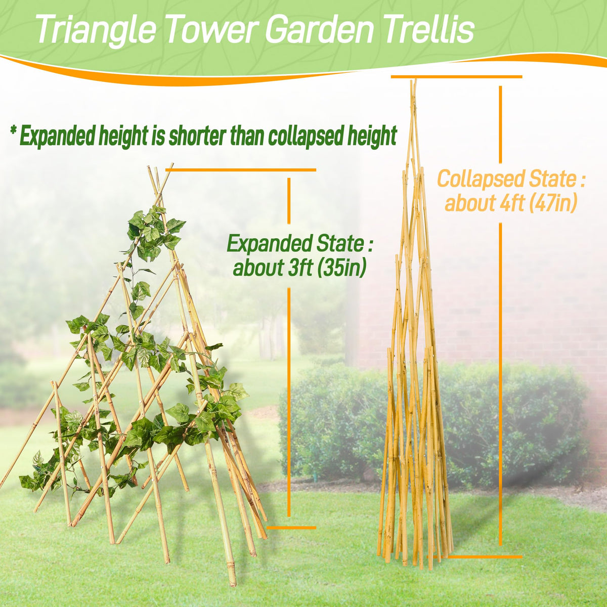 Mulctun conical bamboo teepee design adds natural elegance to outdoor display