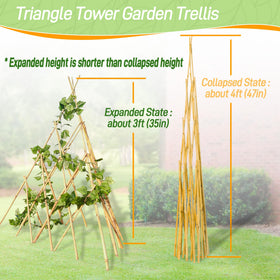 Mulctun conical bamboo teepee design adds natural elegance to outdoor display