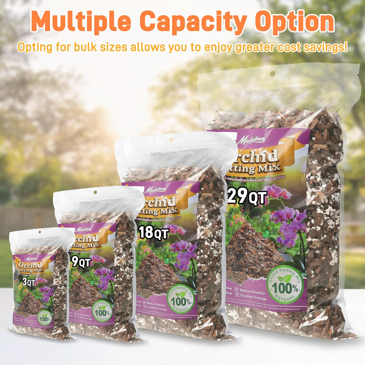 Mulctun orchid bark potting mix texture pine bark enhances drainage and aeration