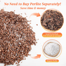 Mulctun Orchid Bark Potting Mix texture close-up highlights airy structure for roots