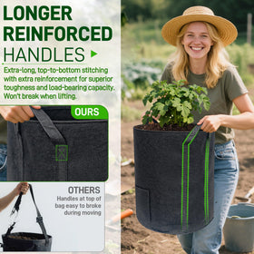 Mulctun 15-gallon bag offering large capacity for bigger yields.