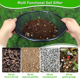 Mulctun 2mm grid captures fine particles for cleaner compost and soil mix.