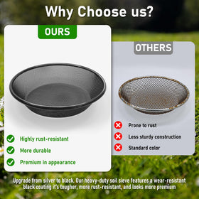 Mulctun soil sifter designed for perfect 5-gallon bucket fit for efficient use.