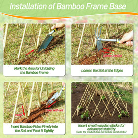 Mulctun sturdy bamboo trellis with metal nails enduring wind and weather