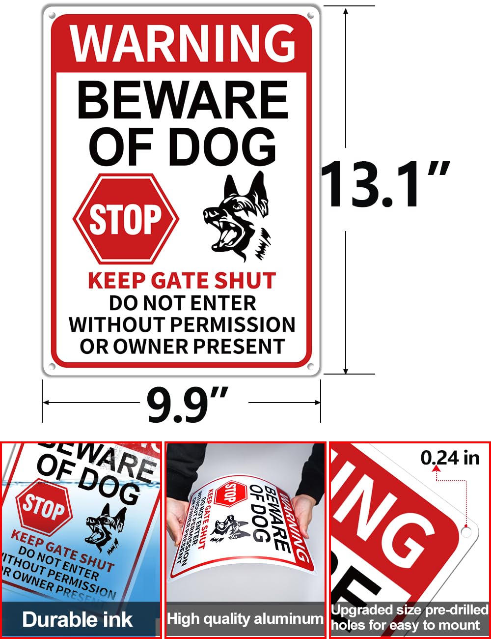 Two-sign pack from Multiwins offers flexible placement across yard and gate