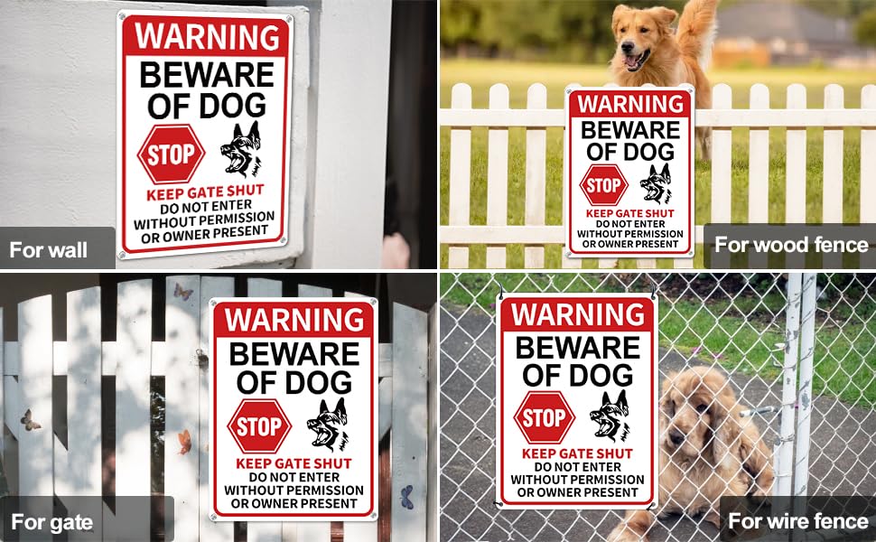 Sign mounted on yard gate clearly marks restricted access with Multiwins