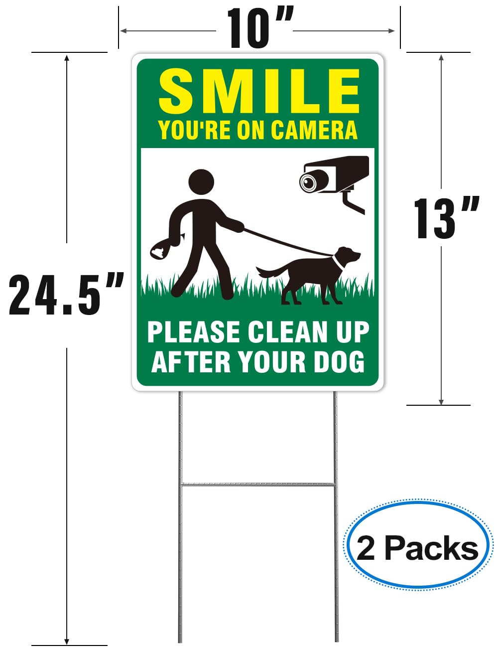 Multiwins clean-up sign back view remains readable from any angle