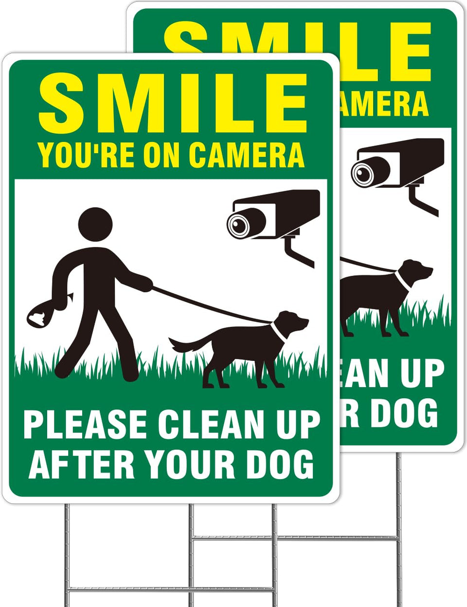 Multiwins clean-up sign front view shows bright, highly visible message