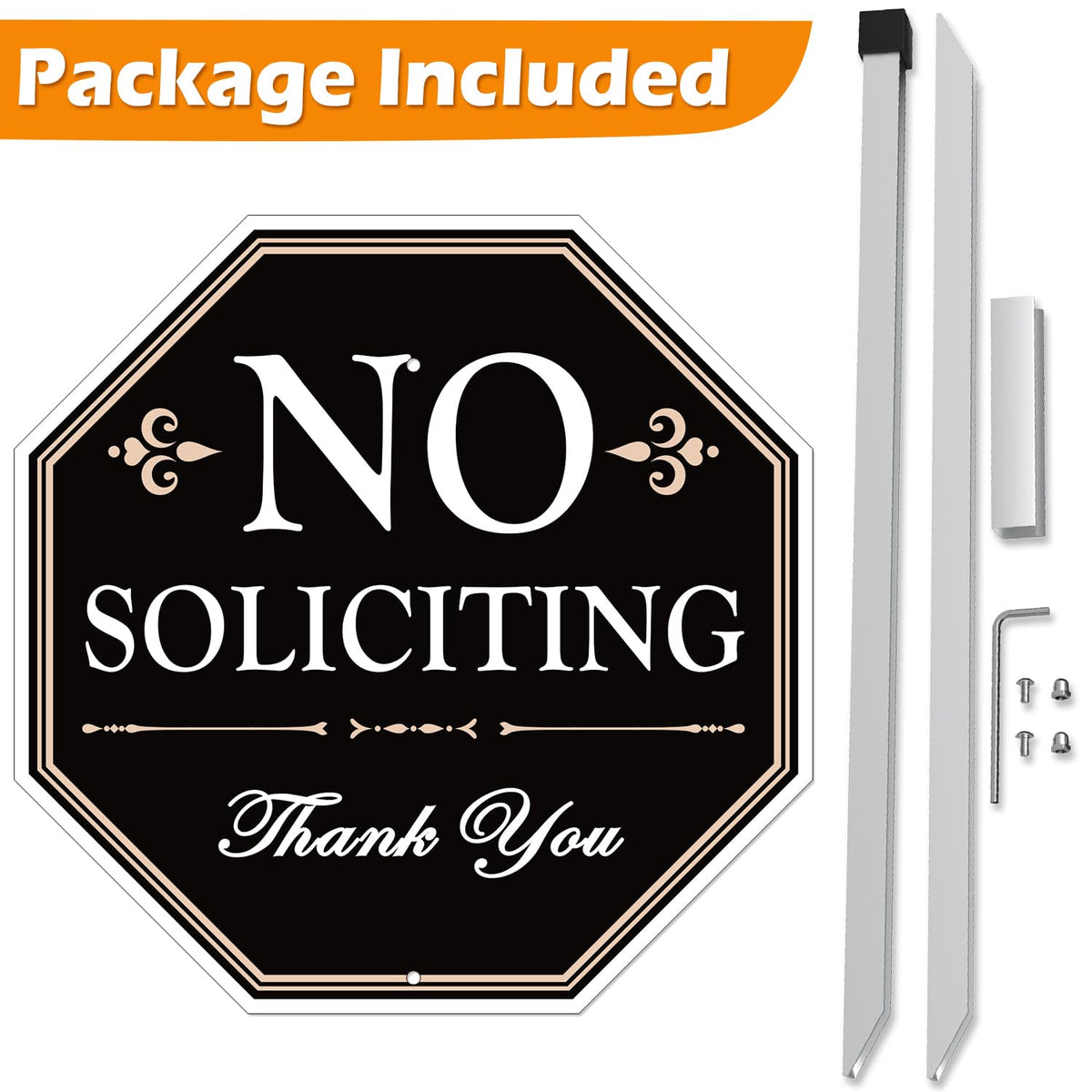 Multiwins distance visibility no-soliciting sign increases noticeability from curb