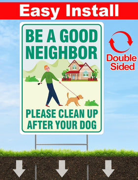 Double-sided Multiwins dog sign offers visibility from both directions
