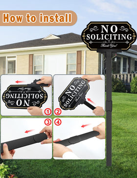 Multiwins white-02 yard sign blends with home style and signals privacy.