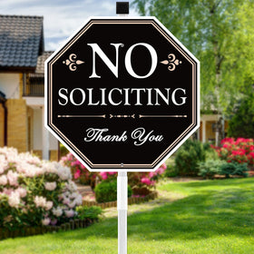 Multiwins no-soliciting sign panel 11x11 inches for yard visibility, ideal for boundaries