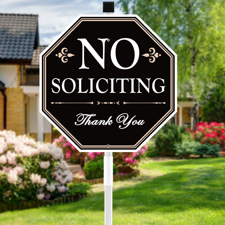 Multiwins no-soliciting sign panel 11x11 inches for yard visibility, ideal for boundaries