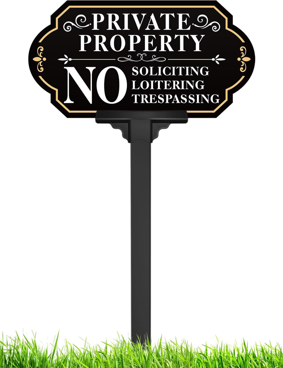 Multiwins no soliciting sign on a stake with adjustable height for yards.