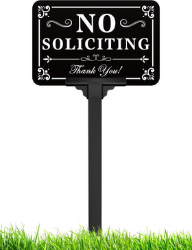 multiwins no-soliciting sign stake assembly demonstrates quick, stable setup for privacy and visitor deterrence