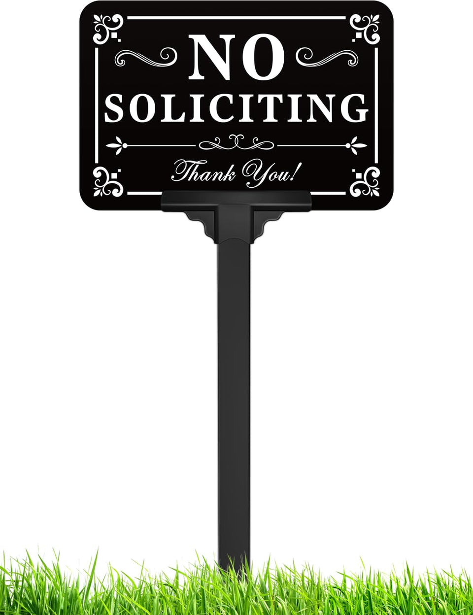 multiwins no-soliciting sign stake assembly demonstrates quick, stable setup for privacy and visitor deterrence