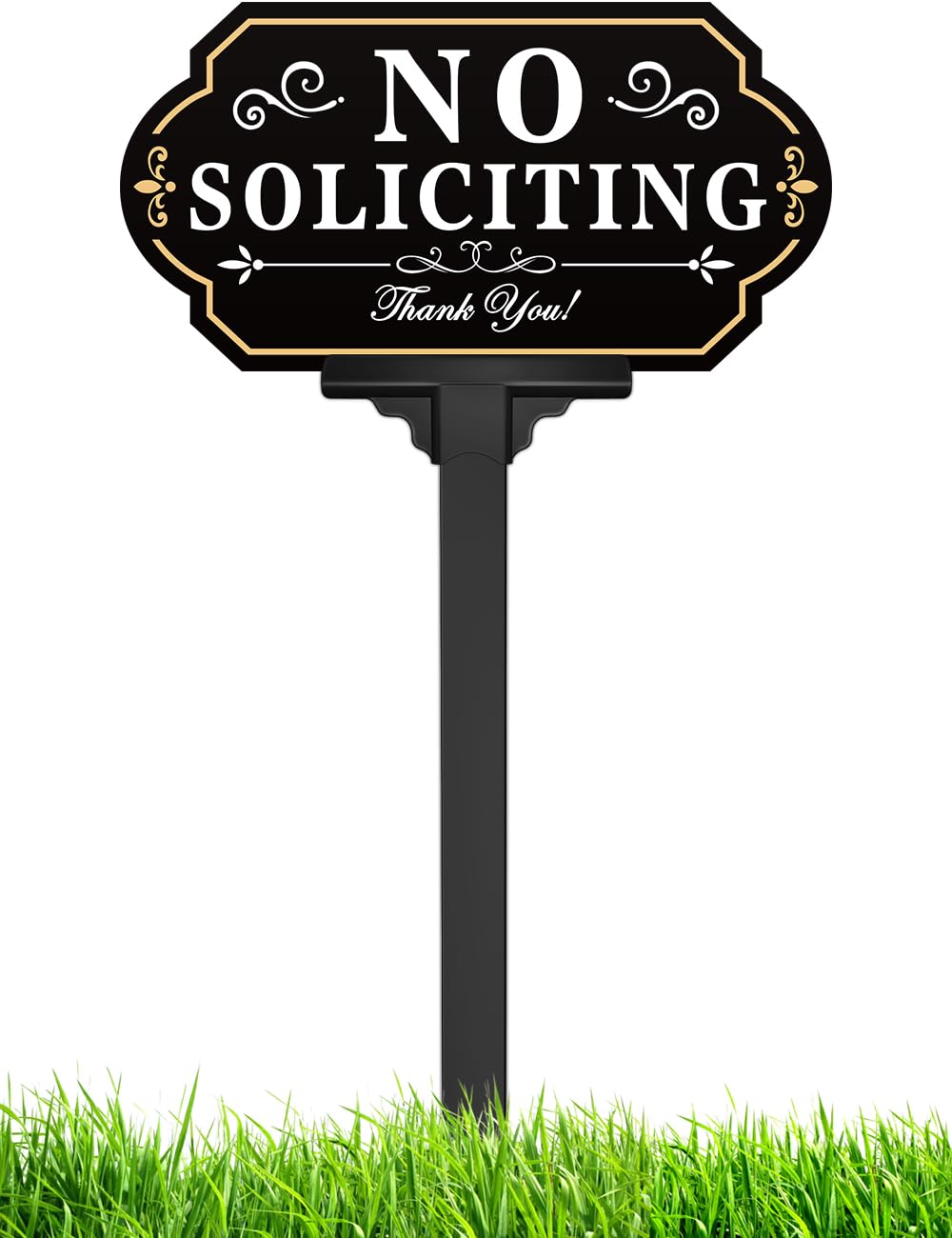 Multiwins no soliciting sign stake base for yard privacy and curbside etiquette.