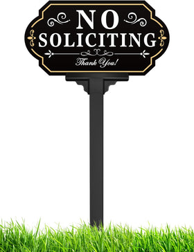 Multiwins no soliciting sign stake base for yard privacy and curbside etiquette.