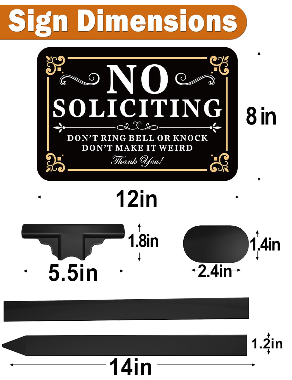 Multiwins no soliciting sign slide-in installation for tool-free setup.