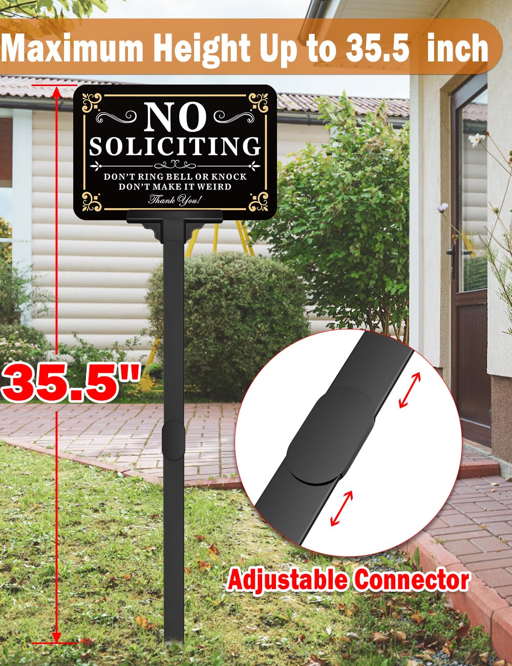 Multiwins no soliciting sign yard display 12x8 inches for high visibility.