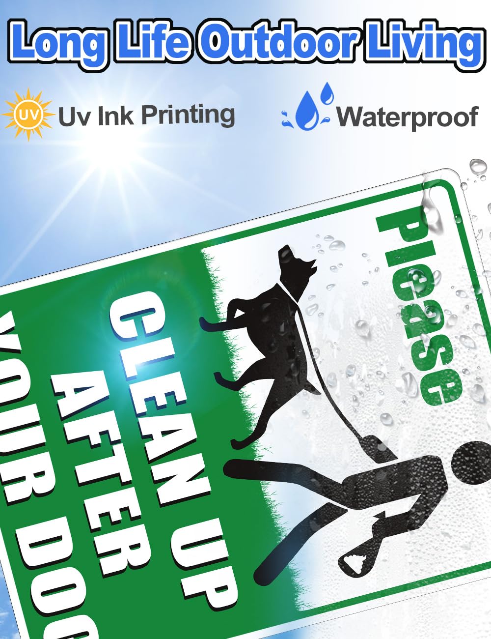 Multiwins UV-coated waterproof sign for durable outdoor use