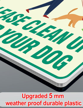 UV-protected, waterproof Multiwins dog sign withstands outdoor conditions