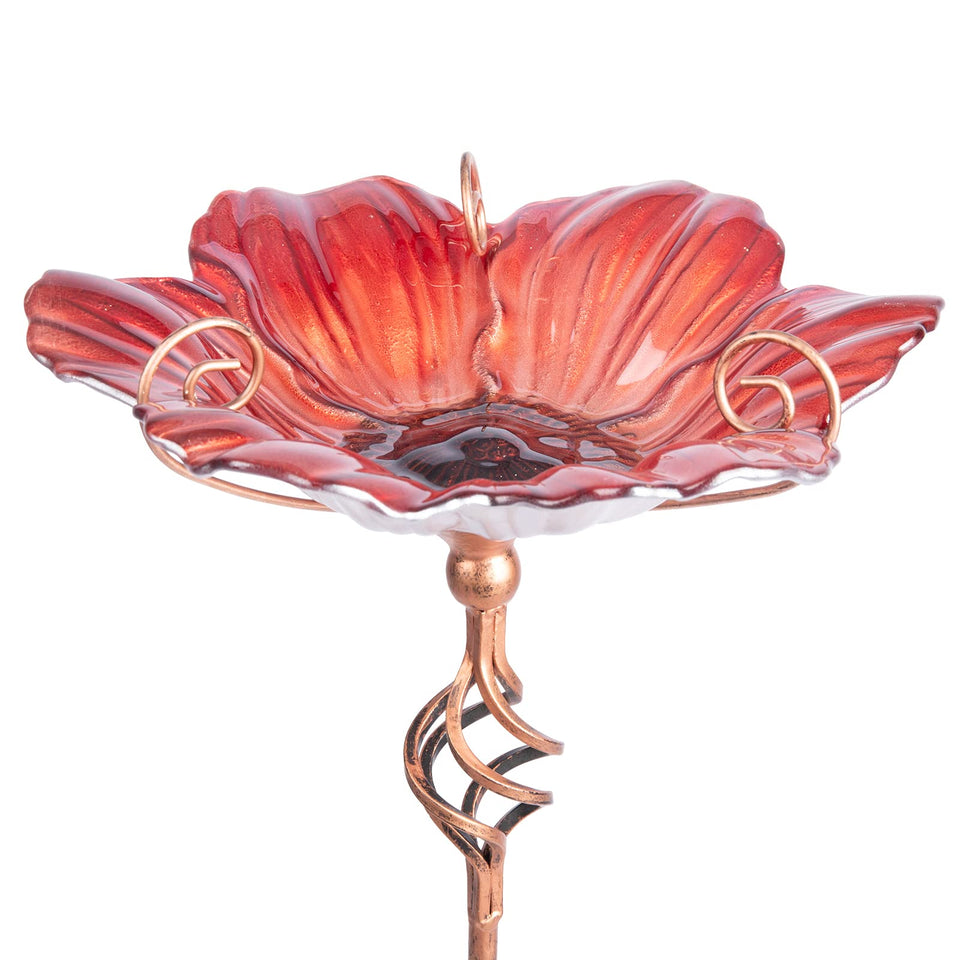 MUMTOP 31-inch glass birdbath for stylish yard water source.