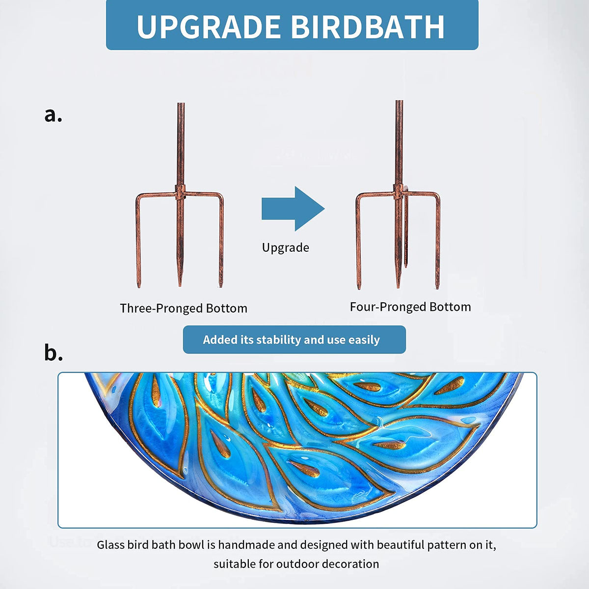 MUMTOP assembled bird bath setup for easy installation
