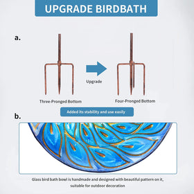 MUMTOP assembled bird bath setup for easy installation