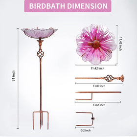 MUMTOP assembled birdbath in yard creates a charming focal point.