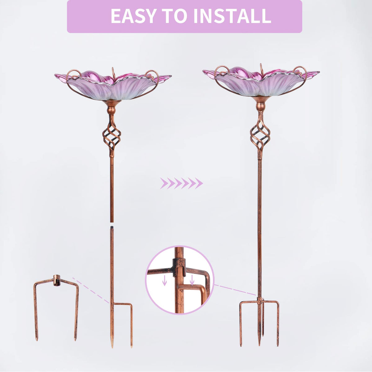 MUMTOP assembly instructions simplify setup of the pink birdbath.