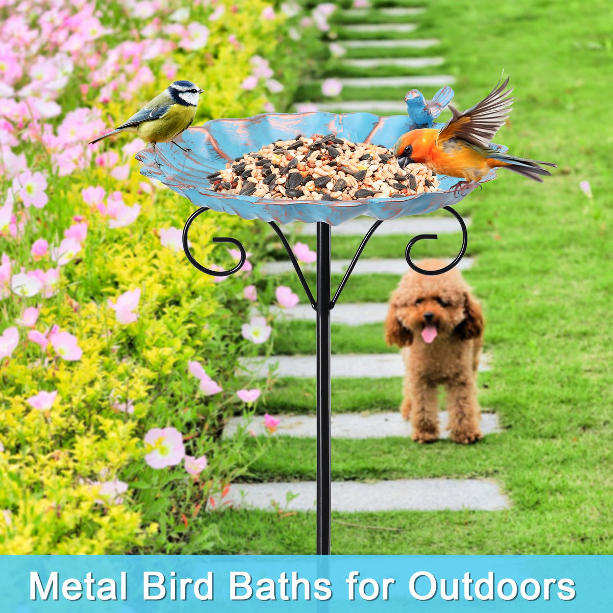 MUMTOP birdbath bowl ornament adds charm to your yard.