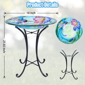 Folding bracket design for easy placement and storage of the bird bath