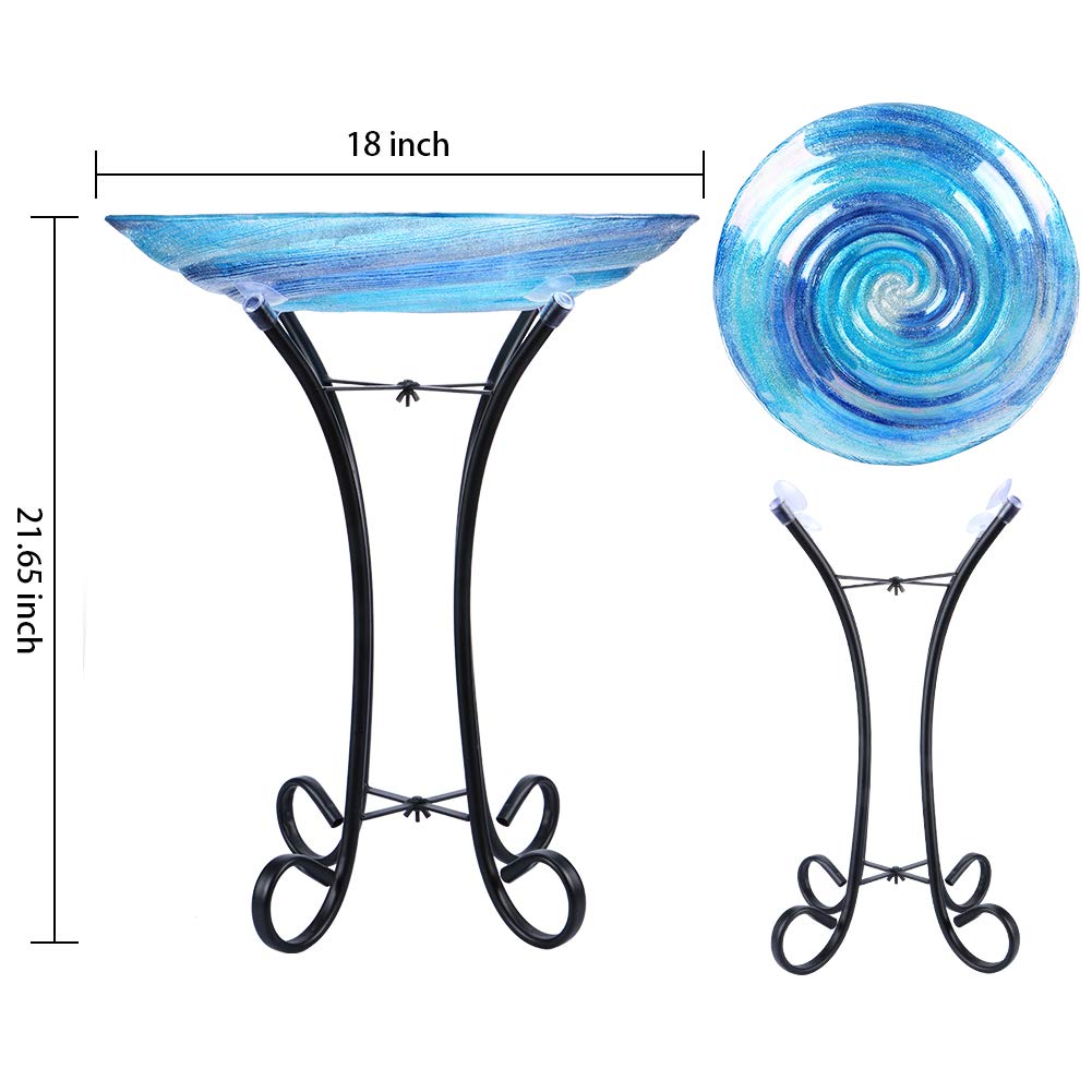 MUMTOP birdbath metal stand assembly view showing easy setup.
